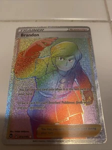 Brandon 203/195 Secret Rare NM. Englische Pokemon Schwert & Schild Silber Temp - Bild 1 von 6