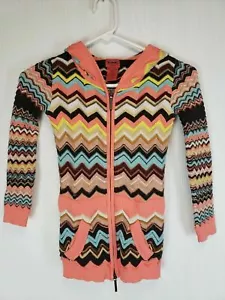 Missoni Full Zip Hooded Zig Zag Sweater Girls Juniors Small EUC - Picture 1 of 3