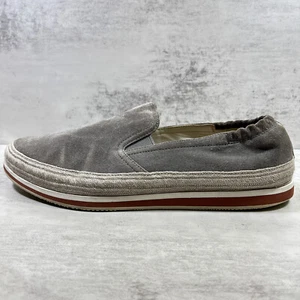 Prada Suede Leather Slip-On Boat Espadrilles - Men's Size UK 8.5 / US 9.5 - Gray - Picture 1 of 12