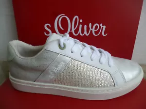 s.Oliver Women's Sneakers Lace-up Shoes Silver 23605 - Picture 1 of 6