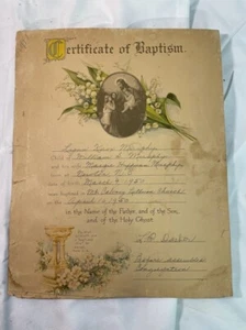 Vintage Baptism Certificate 1950 Newton North Carolina Mt Calvary Lutheran Churc - Picture 1 of 8