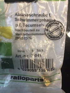 Tornillo Ratioparts P.f.Tecumseh 7-041 - Imagen 1 de 1