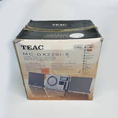 TEAC MC-DX220i-S Ultra Thin Micro Hi-Fi System + Subwoofer Remote & Cables - Image 1 of 4