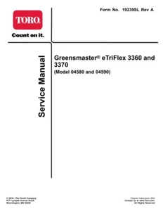 Manual de servicio Toro 3360 3370 | Greensmaster eTriFlex | CD O USB - Imagen 1 de 9