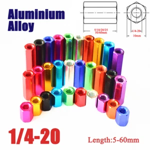 1/4-20 aleación de aluminio hexagonal tuercas largas hexagonales roscadas separadores longitud: 5 mm-60 mm - Imagen 1 de 11