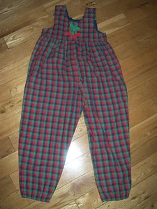 Kellys Kids Long Bubble Romper Appliqued Cherry Cherries Checks Size 6X - Picture 1 of 4