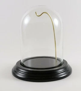 3" x 4" Glass Display Dome With 4" Black Wood Base Pocket Watch Collectible NEW - Picture 1 of 3