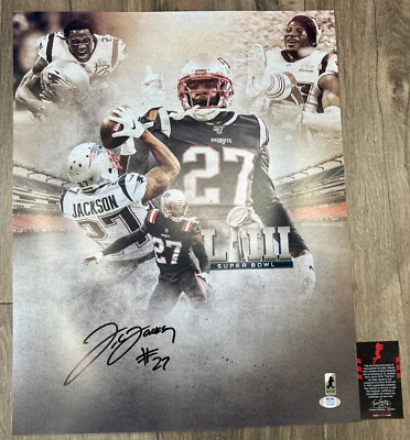JC Jackson Signed Auto 16x20 Photo PSA ITP COA New England Patriots SB COMPOSITE - Image 1 of 3
