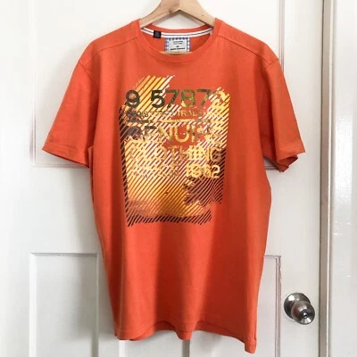Tom Tailor Mens Orange Graphic Print Short Sleeve T Shirt Size Large 957872 - Image 1 of 4