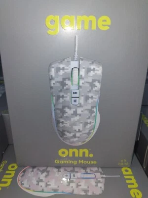 *NEW* Onn Gaming Mouse w/ Attached USB Power Cable LED lighting DPI Adjustable  - Image 1 of 3