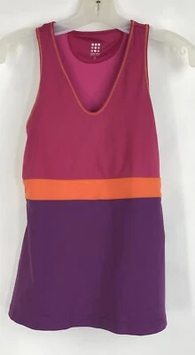 Camiseta sin mangas Title Nine para mujer pequeña rosa púrpura naranja sujetador incorporado espalda deportiva golf Foto 1 de 4
