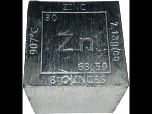 Colección Elemental Cube: cubo de zinc sólido de 1,25 pulgadas 8 onzas - Imagen 1 de 3