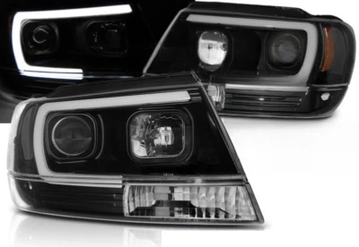 Paire de feux phares Jeep Grand Cherokee 99-05 LED LTI noir - Photo 1/4