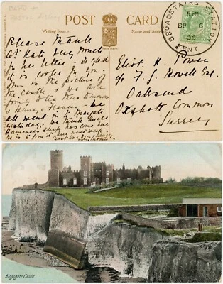 KENT BROADSTAIRS STATION LARGE RING 1906 on PPC KINGSGATE CASTLE - Image 1 of 3