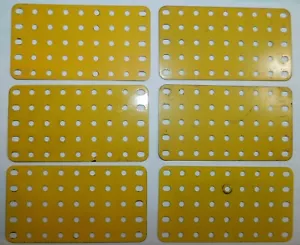 6 x PLAQUE SANS REBORD JAUNE 11x6cm réf 53a MECCANO ANNEES 70 à 98 BOITE 4x à 10 - Bild 1 von 15