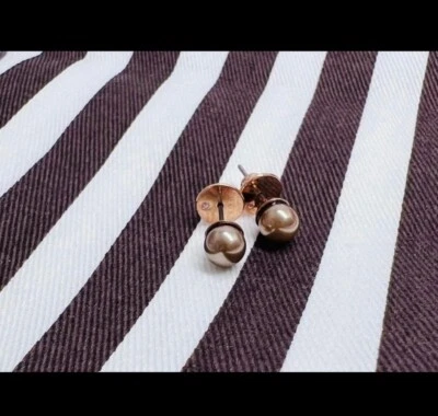 Pendientes Henri Bendel Oro Rosa Gris Perla Color ¡Nuevos! 👀 ❤️ Foto 1 de 4