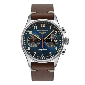 bauhaus Aviation 2772-3 Tornado Herrenuhr, Chronograph Lederband - Bild 1 von 2