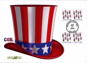 Sc. 5341 Uncle Sam Hat Coil Dragon Karten zwei Versionen Combo FDC - Bild 1 von 1