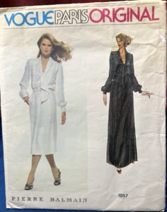 VTG VOGUE 1857 DRESS SEWING PATTERN 12  VOGUE PARIS ORIGINAL PIERRE BALMAIN NEW - Picture 1 of 5