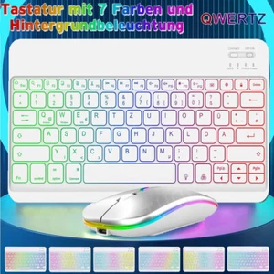 Beleuchtete Tastatur Maus Kabellos für iPad 5/6/7/8/9/10th Air 3 4 5 6 Pro 11'' - Bild 1 von 30