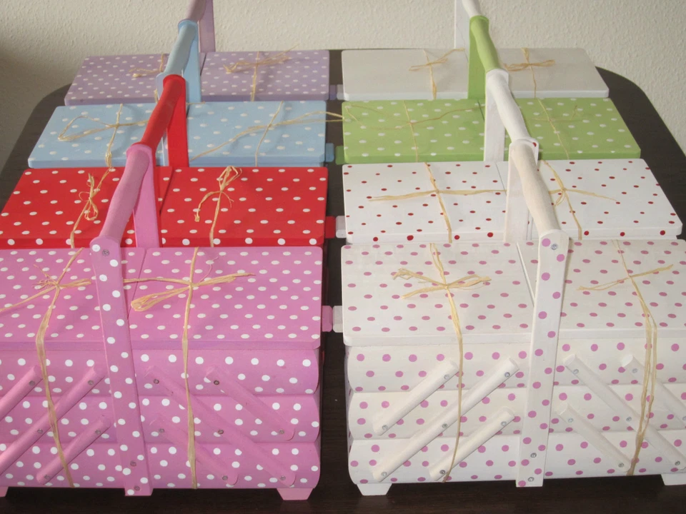 Nähkästchen Nähkasten Nähkorb Nähkiste handbemalt Schmuckkästchen Holz groß NEU - Bild 1 von 1