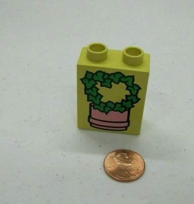 Vintage Lego Duplo Potted Plant Topiary Ivy Decoration Printed Specialty Block - Image 1 of 3