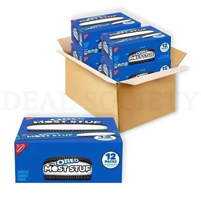 Oreo The Most Stuf Chocolate Sandwich Cookie 12 Per Box Lot of 4 Boxes - Image 1 of 4