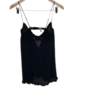 Camicia da notte donna Victoria's Secret nera in seta con ferretto taglia 36C - Foto 1 di 5