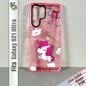 Custom Case designed for GALAXY S21 ULTRA: Unicorn Princess | Translucent Pink - Picture 1 of 13