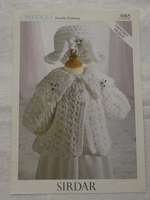 BABY  CROCHET COAT & HAT CROCHET   PATTERN   16 " TO 20 "    DK - Image 1 of 2
