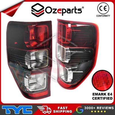 Set Pair LH+RH Tail Light Lamp Gloss Black For Ford Ranger Ute PX 11~22 WILDTRAK - Image 1 of 4