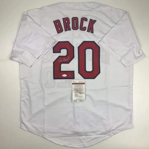 Autographed/Signed Lou Brock St. Louis White Baseball Jersey JSA COA Auto - Picture 1 of 4