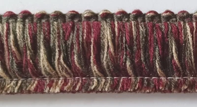 5 yardas.  Vino/Oliva Multicolor 1 1/2 Pulgada Cepillo Suave Flecos Costura Borde FR-62 Foto 1 de 2