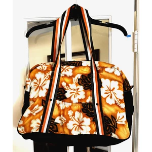 REEF ALL DAY STRANDTASCHE orange braun weiß Hibiskusmuster - 20" x 12" x 6 1/2" - Bild 1 von 6