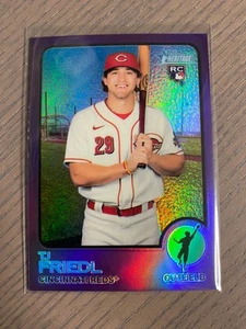 2022 Topps Heritage #98 TJ Friedl (RC) Chrome Purple Refractor Cincinnati Reds - Picture 1 of 1