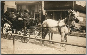 E.PALESTINE OH GOVERNOR HARRIS ANTIQUE REAL PHOTO POSTCARD RPPC - Picture 1 of 2