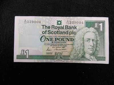 Billete de una libra Royal Bank of Scotland PLC años 90 usado Foto 1 de 2