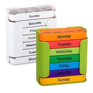 Organizador semanal de pastillas 4 veces al día 7 días organizador estuche almacenamiento de medicamentos - Imagen 1 de 13
