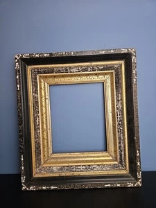 Antique American Wood Frame Stencil and Gilded Viewing Size 8"X 10" - Picture 1 of 17