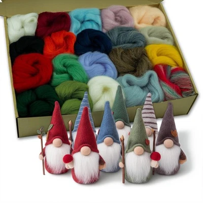 Filzwolle 20 Farben Merino Märchenwolle Trocken- u. Nassfilzen Mulesingfrei Mix1 - Bild 1 von 4