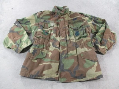 Vintage U.S. Air Force Jacket Mens Medium Regular Woodland Camo M-65 Field 80s - Image 1 of 4