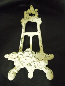 Vintage Cast Iron Easel Display Stand Ornate Distressed Design 9" Tall - Picture 1 of 9