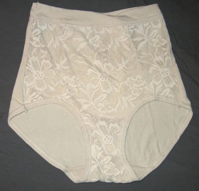 NEW MEDIUM BEIGE BALI BREATHABLE Cotton Modal Lace Panties BRIEFS - Image 1 of 4