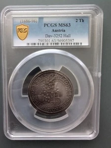 1686-96 Leopold I 2 Thaler Silver Coin Dav-3252 Hall PCGS Certified MS63 - Picture 1 of 5