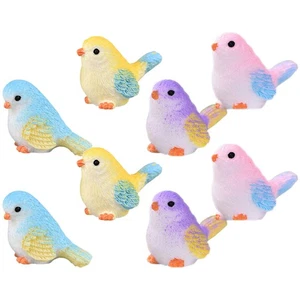 8 Pcs Tabletop Small Birds Statues Home Decor for Garden Decorations - Picture 1 of 10