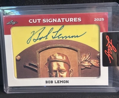 Subasta prístina 2025 hojas corte firmas Bob Lemon HOF’er Foto 1 de 2