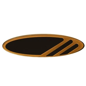 Maxum Boat Raised Logo Emblem | 7 x 1 7/8 Inch Hard Plastic Black Gold - Foto 1 di 2