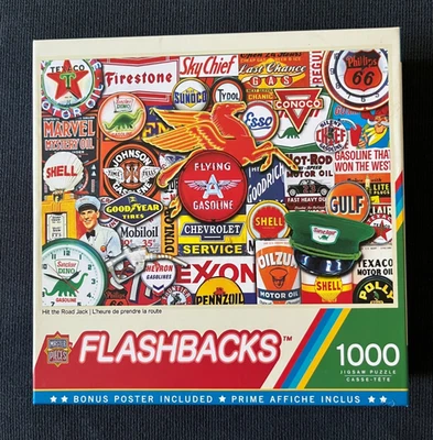 MasterPieces Flashbacks Hit the Road Jack 1000 piezas rompecabezas completo petróleo gas señales Foto 1 de 3