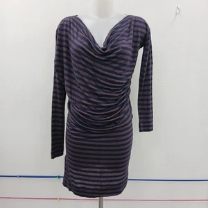 Vivienne Westwood Slouch Dress M UK 10 12 Purple Navy Striped Designer RMF17-RP - Picture 1 of 6