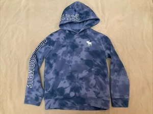 Abercrombie Kids Hoodie 9/10 Blue Tie Dye Pullover - Picture 1 of 5